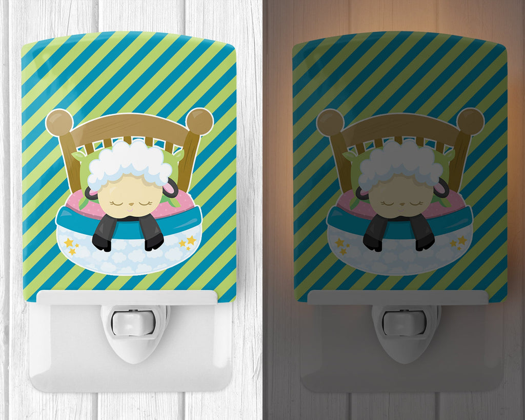 Sheep in Bed Ceramic Night Light Compact, UL-Certified, Ideal for Bedroom, Bathroom, Nursery, Hallway, Kitchen, 6x4x3, Multicolor