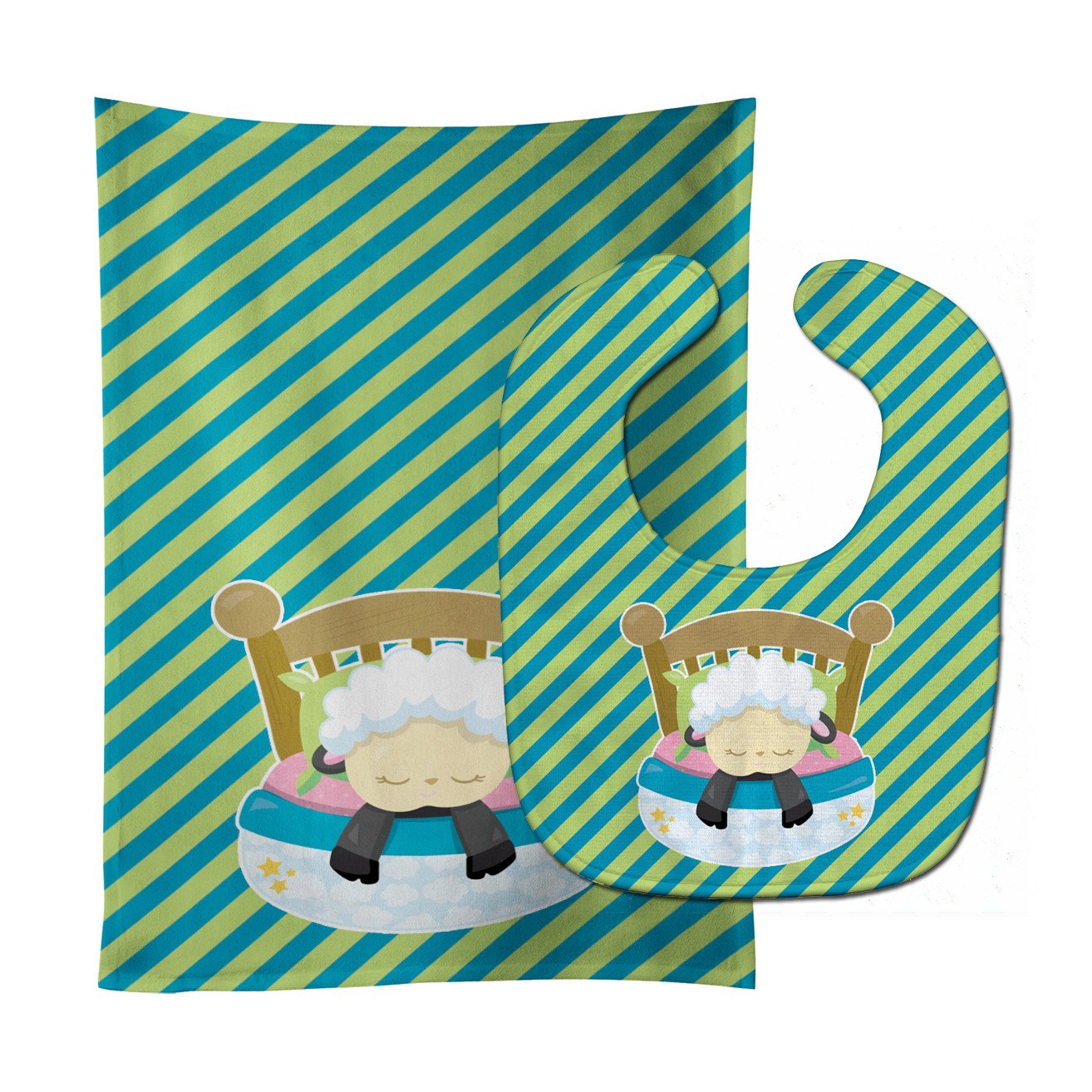Sheep in Bed Baby Bib & Burp Cloth Easy-Clean Baby Bib Baby Feeding Accessory Baby Mealtime Essential