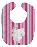 Kitten Cat Pink and Gray Baby Bib Easy-Clean Baby Bib Baby Feeding Accessory Baby Mealtime Essential, 10 x 13, Multicolor