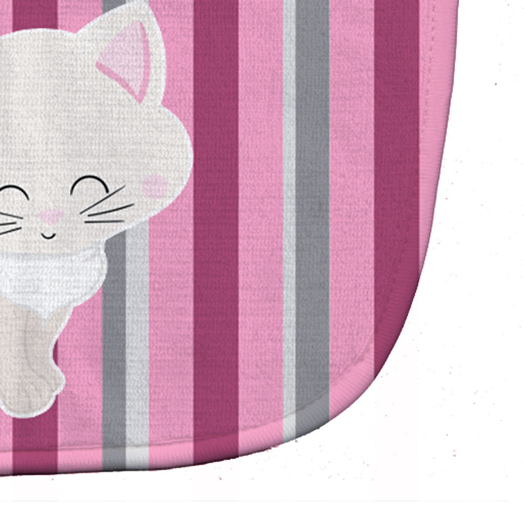 Kitten Cat Pink and Gray Baby Bib Easy-Clean Baby Bib Baby Feeding Accessory Baby Mealtime Essential, 10 x 13, Multicolor