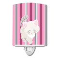 Kitten Cat Pink and Gray Ceramic Night Light Compact, UL-Certified, Ideal for Bedroom, Bathroom, Nursery, Hallway, Kitchen, 6x4x3, Multicolor