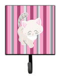 Kitten Cat Pink and Gray Leash or Key Holder Wall Hooks, Key Hooks Holder, Coat Rack Wall Mount, Coat Hooks, Hooks for Hanging Keys, Towels, Aprons, Leashes