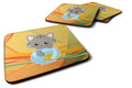 Kitten in the Fish Bowl Foam Coasters Set of 4 Cup Coasters for Indoor Outdoor, Tabletop Protection, Anti Slip, Mouse pad Material
