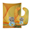 Kitten in the Fish Bowl Baby Bib & Burp Cloth Easy-Clean Baby Bib Baby Feeding Accessory Baby Mealtime Essential