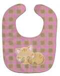 Kitten Sleeping Baby Bib Easy-Clean Baby Bib Baby Feeding Accessory Baby Mealtime Essential, 10 x 13, Multicolor