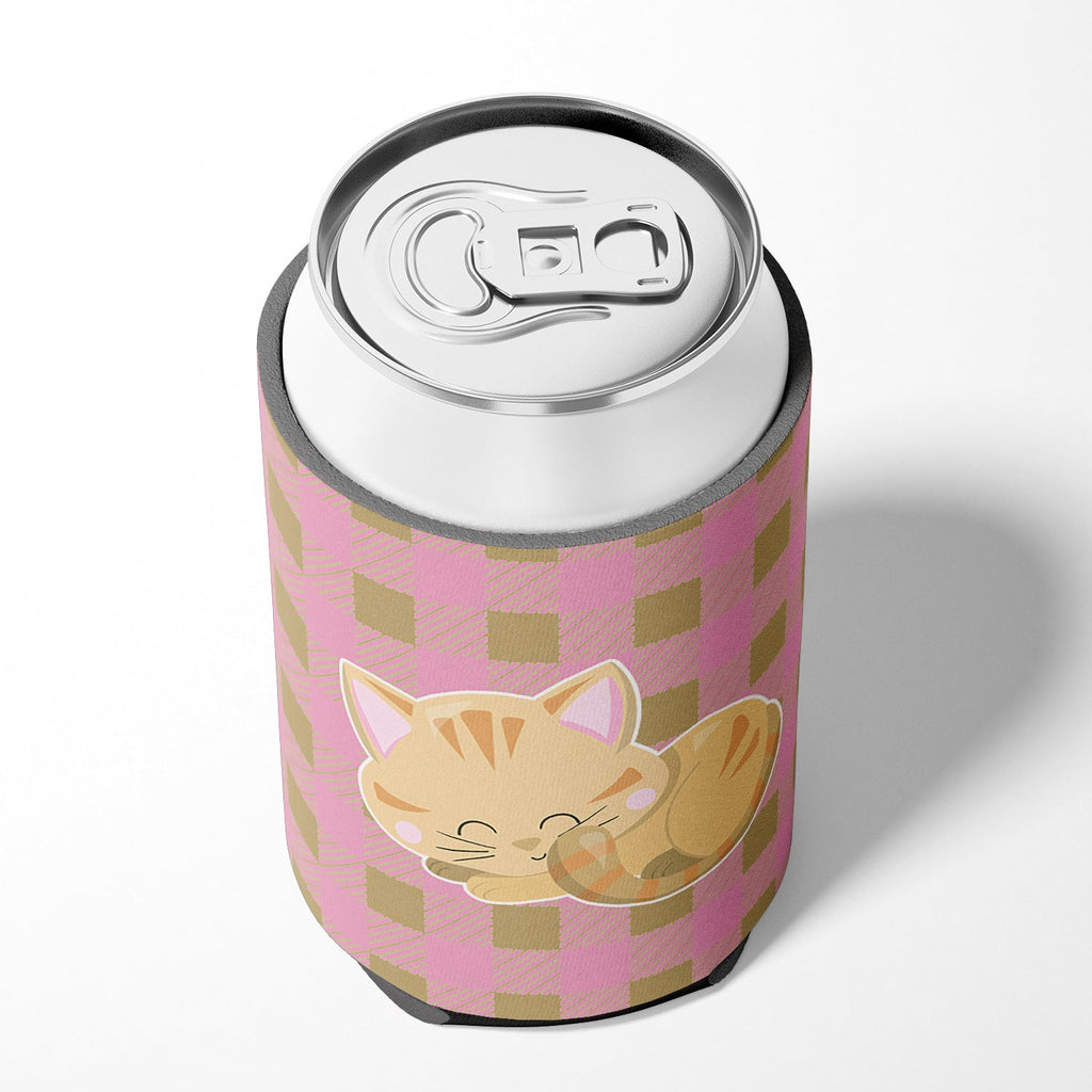 Kitten Sleeping Can or Bottle Hugger Cooler Sleeve for Standard 12 oz Cans, Insulated Foam Beer & Soda Can Hugger Reusable