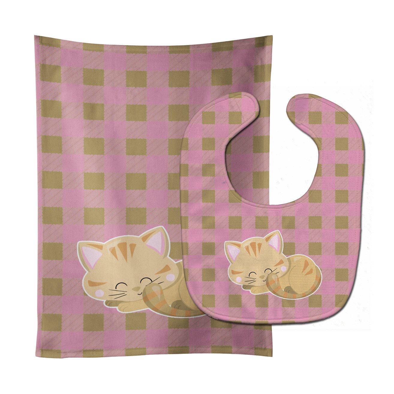 Kitten Sleeping Baby Bib & Burp Cloth Easy-Clean Baby Bib Baby Feeding Accessory Baby Mealtime Essential
