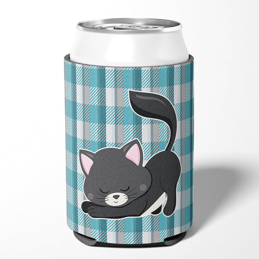 Little Black Cat Kitten Can or Bottle Hugger Cooler Sleeve for Standard 12 oz Cans, Insulated Foam Beer & Soda Can Hugger Reusable