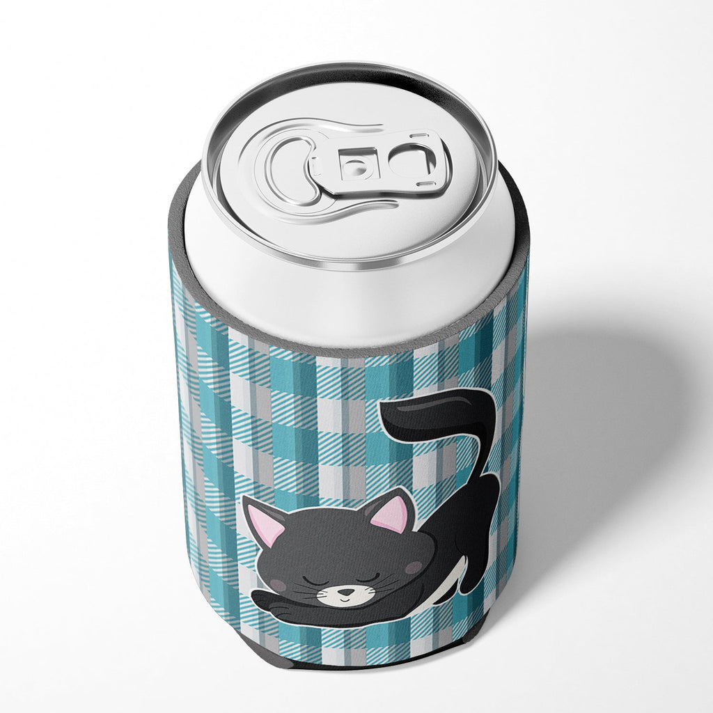 Little Black Cat Kitten Can or Bottle Hugger Cooler Sleeve for Standard 12 oz Cans, Insulated Foam Beer & Soda Can Hugger Reusable