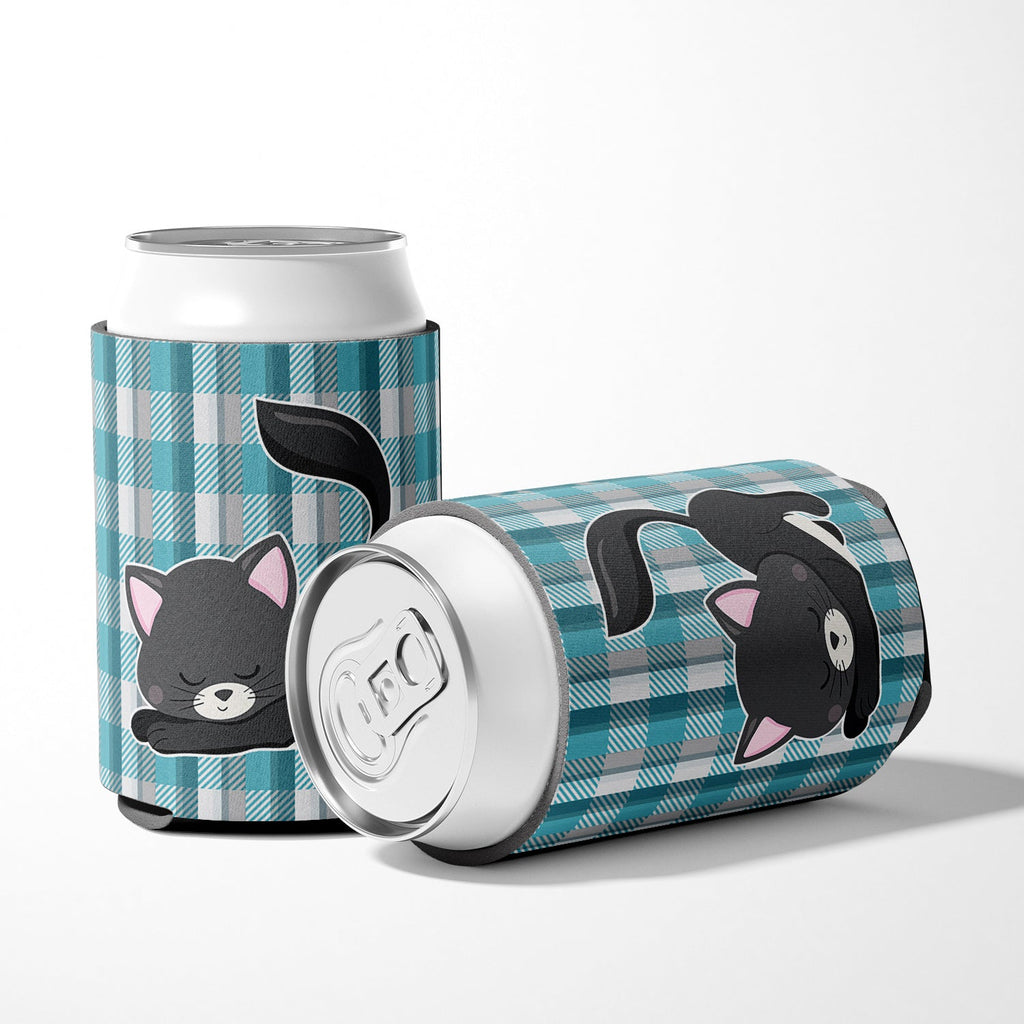 Little Black Cat Kitten Can or Bottle Hugger Cooler Sleeve for Standard 12 oz Cans, Insulated Foam Beer & Soda Can Hugger Reusable