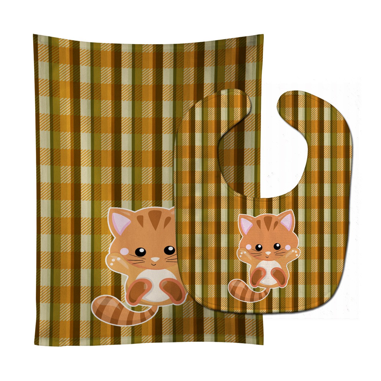 Hooray Kitten Baby Bib & Burp Cloth Easy-Clean Baby Bib Baby Feeding Accessory Baby Mealtime Essential
