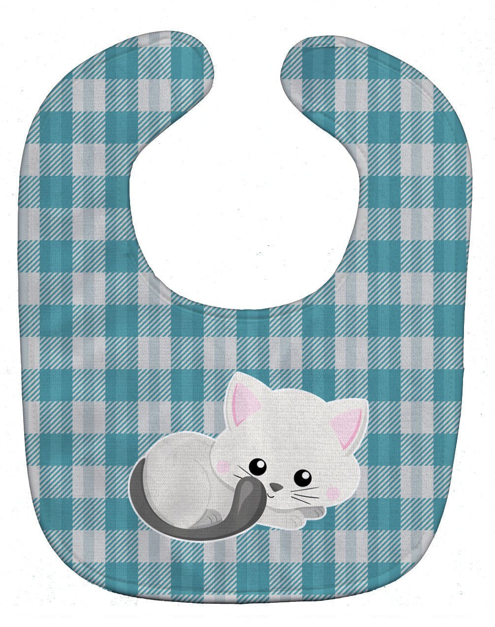 White Kitten Baby Bib Easy-Clean Baby Bib Baby Feeding Accessory Baby Mealtime Essential, 10 x 13, Multicolor