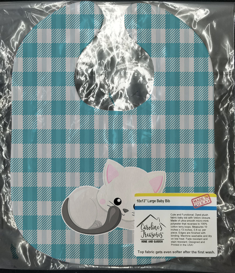 White Kitten Baby Bib Easy-Clean Baby Bib Baby Feeding Accessory Baby Mealtime Essential, 10 x 13, Multicolor