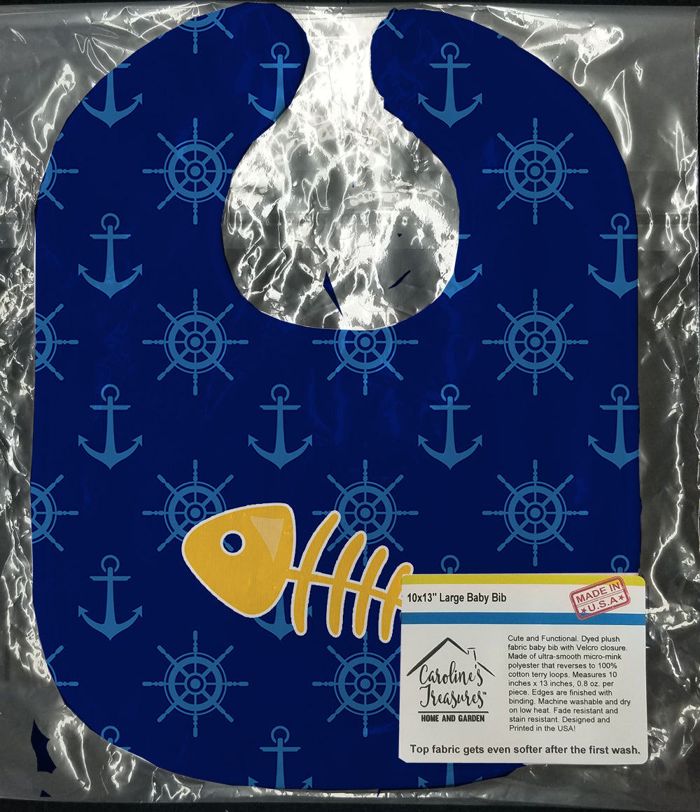 Fish Bones Baby Bib Easy-Clean Baby Bib Baby Feeding Accessory Baby Mealtime Essential, 10 x 13, Multicolor