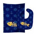 Fish Bones Baby Bib & Burp Cloth Easy-Clean Baby Bib Baby Feeding Accessory Baby Mealtime Essential