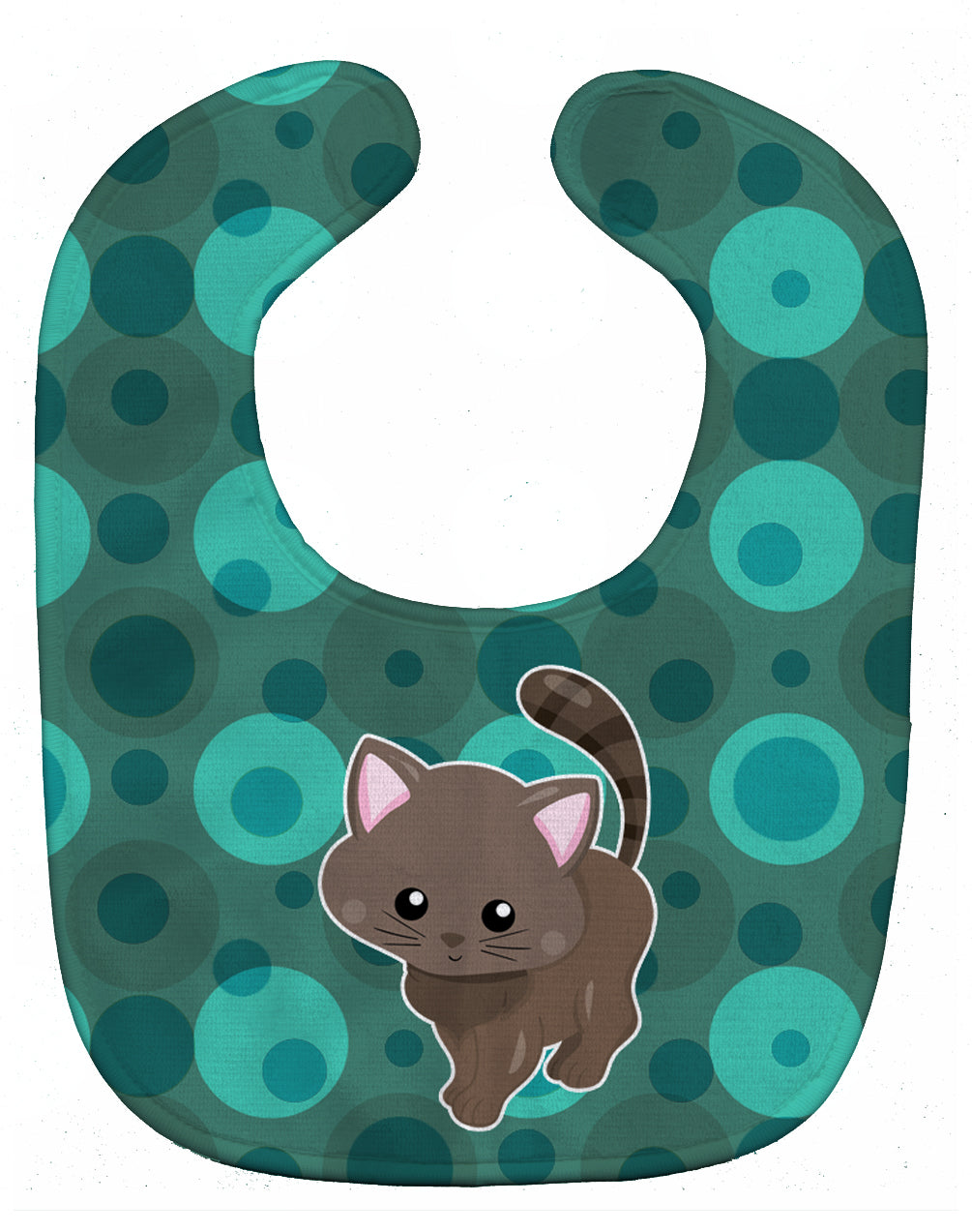 Polkadot Kitten Cat Baby Bib Easy-Clean Baby Bib Baby Feeding Accessory Baby Mealtime Essential, 10 x 13, Multicolor