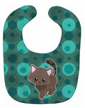 Polkadot Kitten Cat Baby Bib Easy-Clean Baby Bib Baby Feeding Accessory Baby Mealtime Essential, 10 x 13, Multicolor