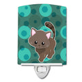 Polkadot Kitten Cat Ceramic Night Light Compact, UL-Certified, Ideal for Bedroom, Bathroom, Nursery, Hallway, Kitchen, 6x4x3, Multicolor