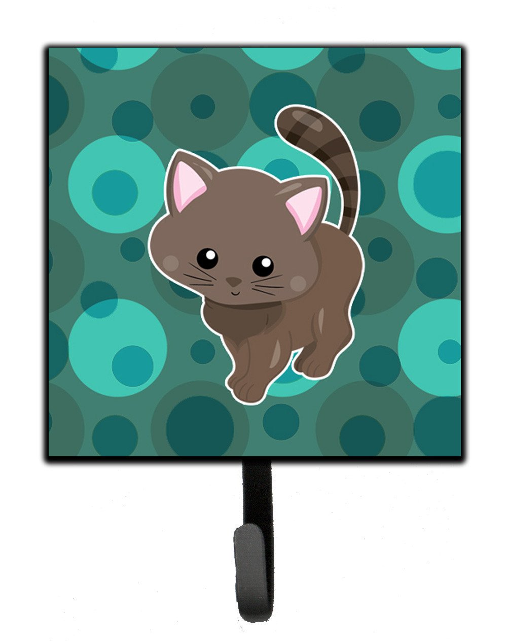 Polkadot Kitten Cat Leash or Key Holder Wall Hooks, Key Hooks Holder, Coat Rack Wall Mount, Coat Hooks, Hooks for Hanging Keys, Towels, Aprons, Leashes