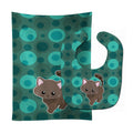 Polkadot Kitten Cat Baby Bib & Burp Cloth Easy-Clean Baby Bib Baby Feeding Accessory Baby Mealtime Essential