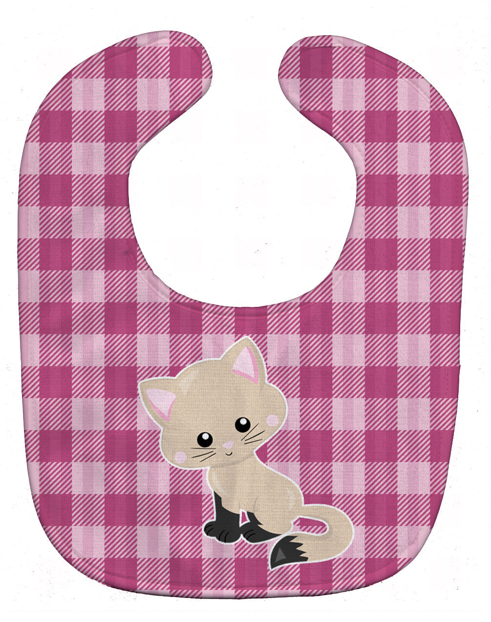 Kitten Cat on Pink Baby Bib Easy-Clean Baby Bib Baby Feeding Accessory Baby Mealtime Essential, 10 x 13, Multicolor