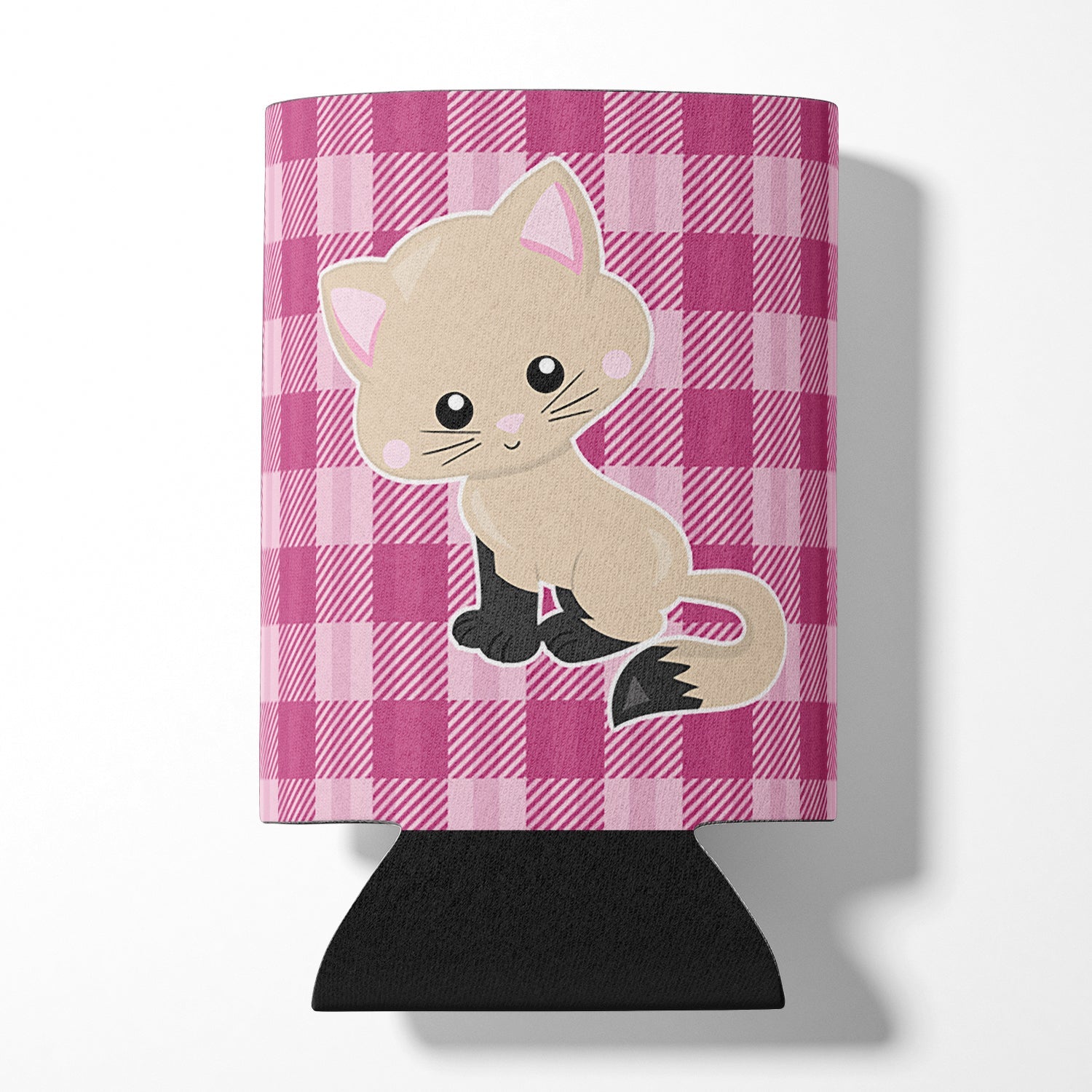 Kitten Cat on Pink Can or Bottle Hugger Cooler Sleeve for Standard 12 oz Cans, Insulated Foam Beer & Soda Can Hugger Reusable