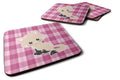 Kitten Cat on Pink Foam Coasters Set of 4 Cup Coasters for Indoor Outdoor, Tabletop Protection, Anti Slip, Mouse pad Material