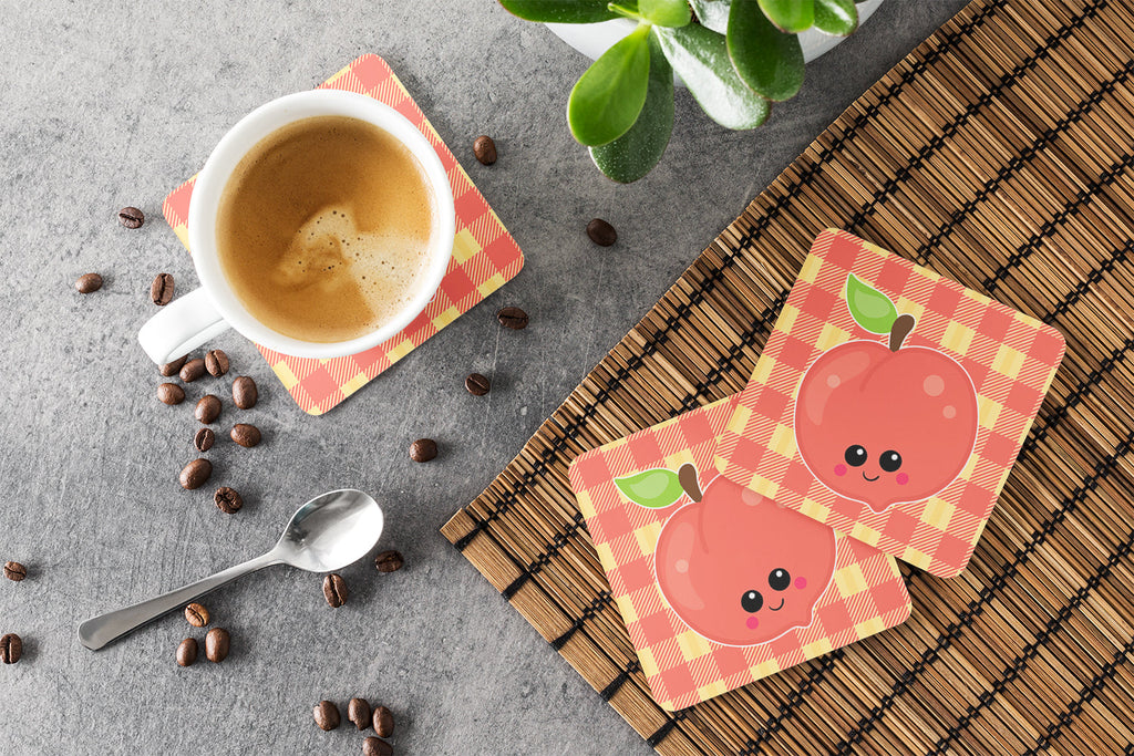 Perfectly Peach Foam Coasters Set of 4 Cup Coasters for Indoor Outdoor, Tabletop Protection, Anti Slip, Mouse pad Material
