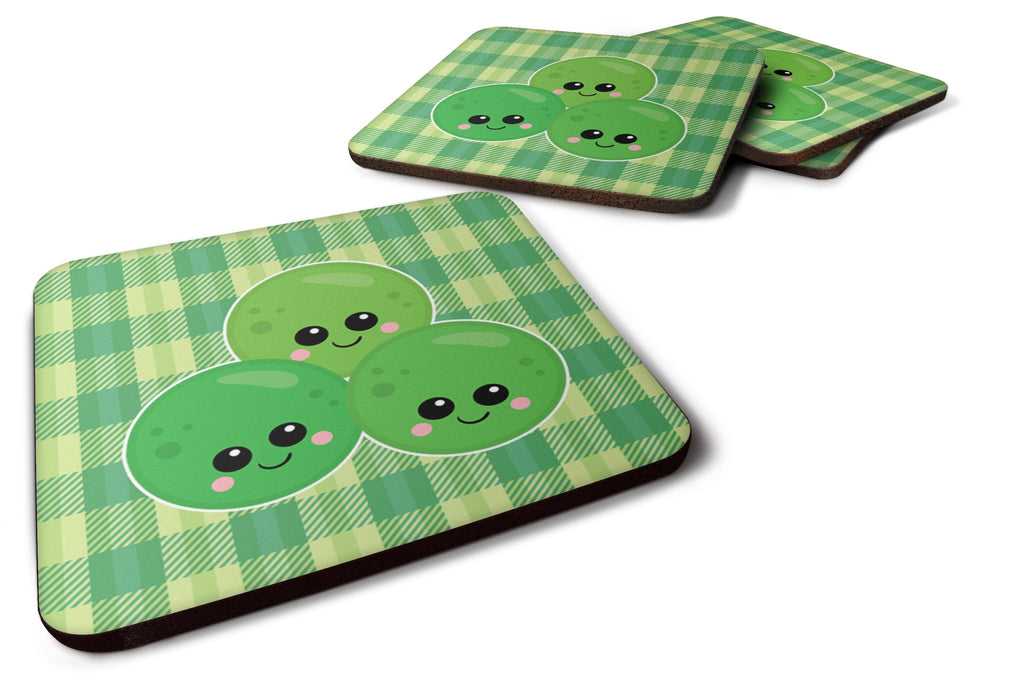 Three Peas Foam Coasters Set of 4 Cup Coasters for Indoor Outdoor, Tabletop Protection, Anti Slip, Mouse pad Material