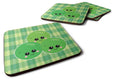 Three Peas Foam Coasters Set of 4 Cup Coasters for Indoor Outdoor, Tabletop Protection, Anti Slip, Mouse pad Material