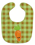 Carol the Carrot Baby Bib Easy-Clean Baby Bib Baby Feeding Accessory Baby Mealtime Essential, 10 x 13, Multicolor