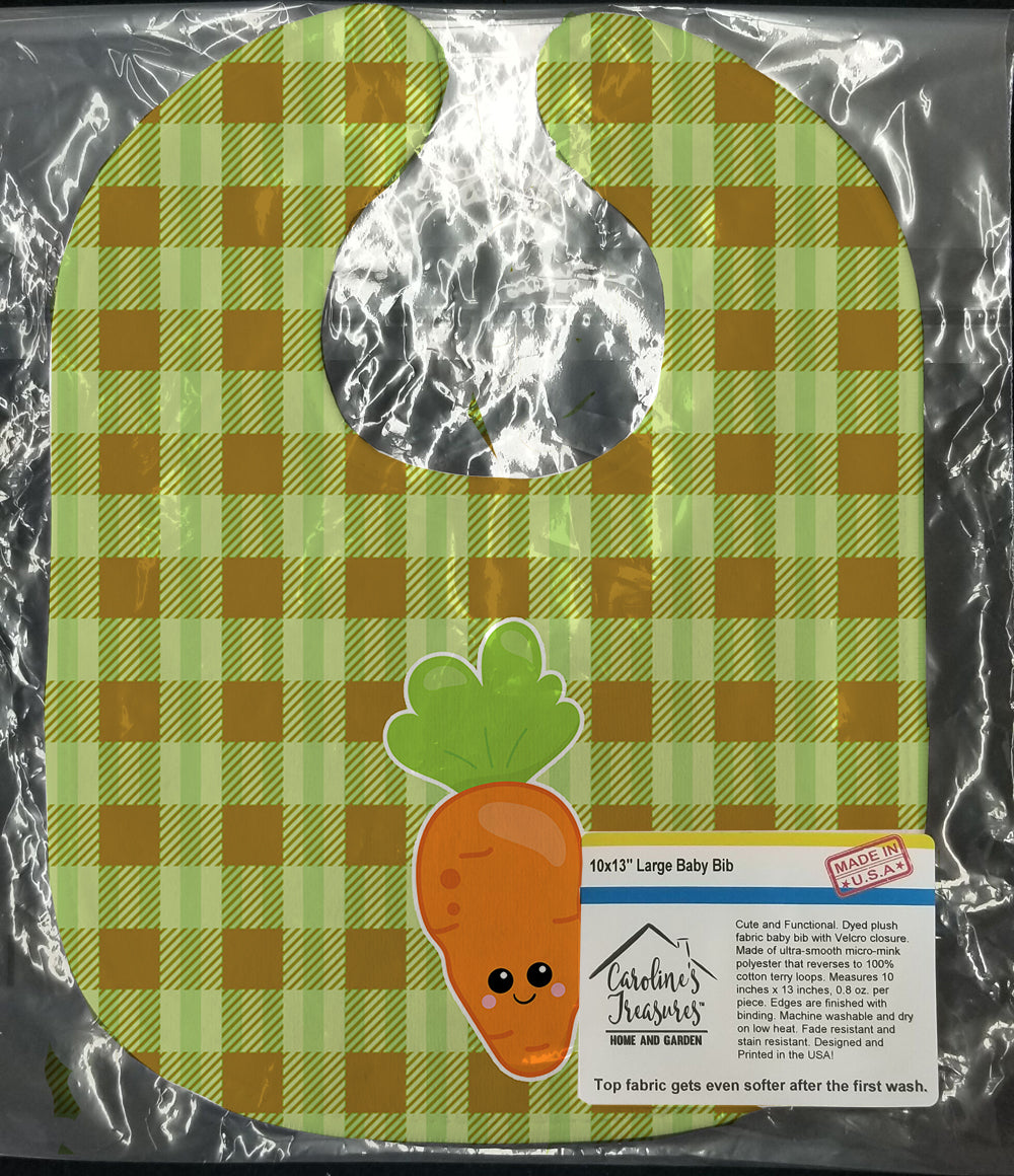 Carol the Carrot Baby Bib Easy-Clean Baby Bib Baby Feeding Accessory Baby Mealtime Essential, 10 x 13, Multicolor