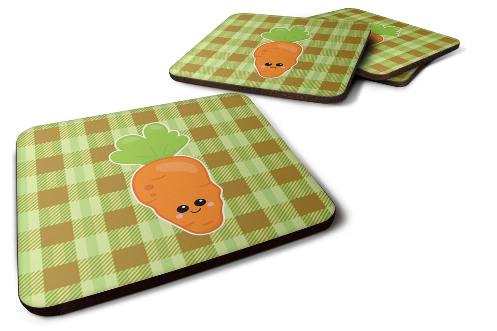 Carol the Carrot Foam Coasters Set of 4 Cup Coasters for Indoor Outdoor, Tabletop Protection, Anti Slip, Mouse pad Material