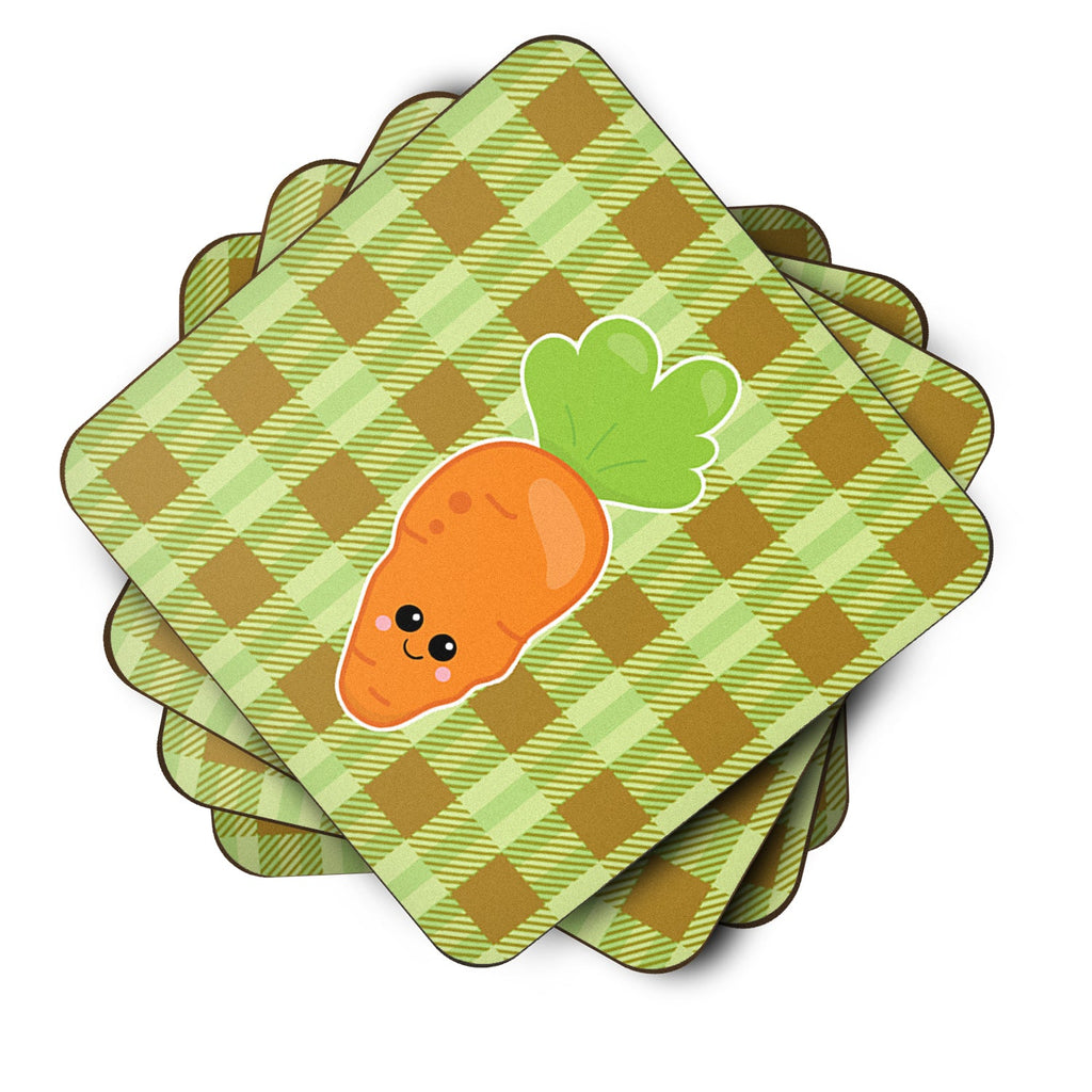 Carol the Carrot Foam Coasters Set of 4 Cup Coasters for Indoor Outdoor, Tabletop Protection, Anti Slip, Mouse pad Material
