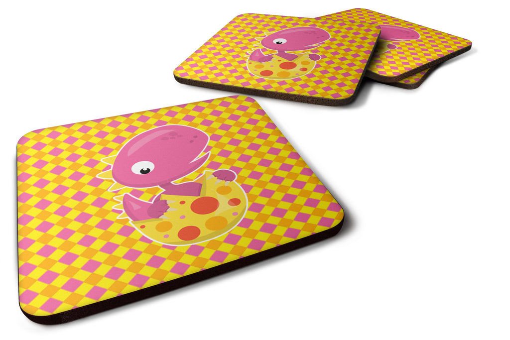 Baby T-Rex Dinosaur Hatching Foam Coasters Set of 4 Cup Coasters for Indoor Outdoor, Tabletop Protection, Anti Slip, Mouse pad Material