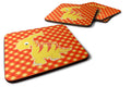 Parasaurolophus Dinosaur Foam Coasters Set of 4 Cup Coasters for Indoor Outdoor, Tabletop Protection, Anti Slip, Mouse pad Material