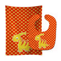Parasaurolophus Dinosaur Baby Bib & Burp Cloth Easy-Clean Baby Bib Baby Feeding Accessory Baby Mealtime Essential