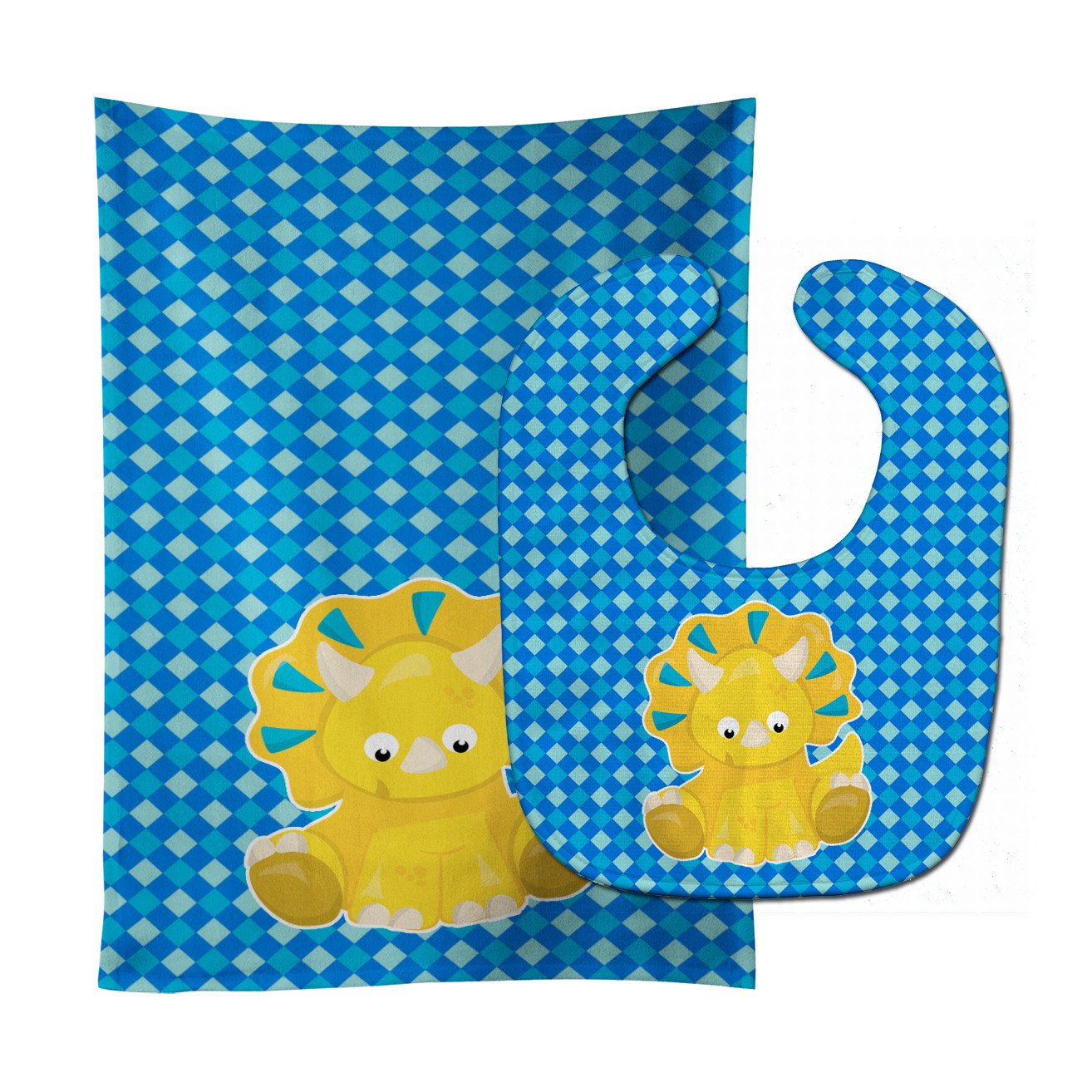 Triceratops Dinosaur Baby Bib & Burp Cloth Easy-Clean Baby Bib Baby Feeding Accessory Baby Mealtime Essential