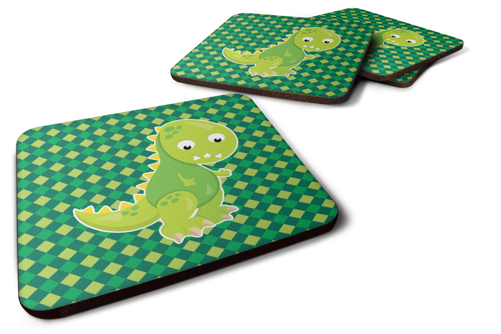 Iguanodon Dinosaur Foam Coasters Set of 4 Cup Coasters for Indoor Outdoor, Tabletop Protection, Anti Slip, Mouse pad Material