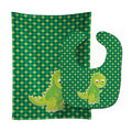 Iguanodon Dinosaur Baby Bib & Burp Cloth Easy-Clean Baby Bib Baby Feeding Accessory Baby Mealtime Essential