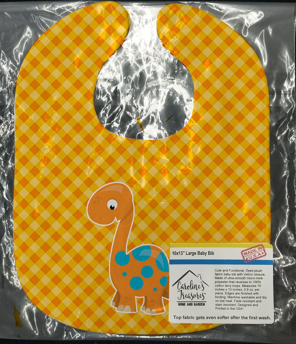 Brontosaurus Dinosaur Baby Bib Easy-Clean Baby Bib Baby Feeding Accessory Baby Mealtime Essential, 10 x 13, Multicolor