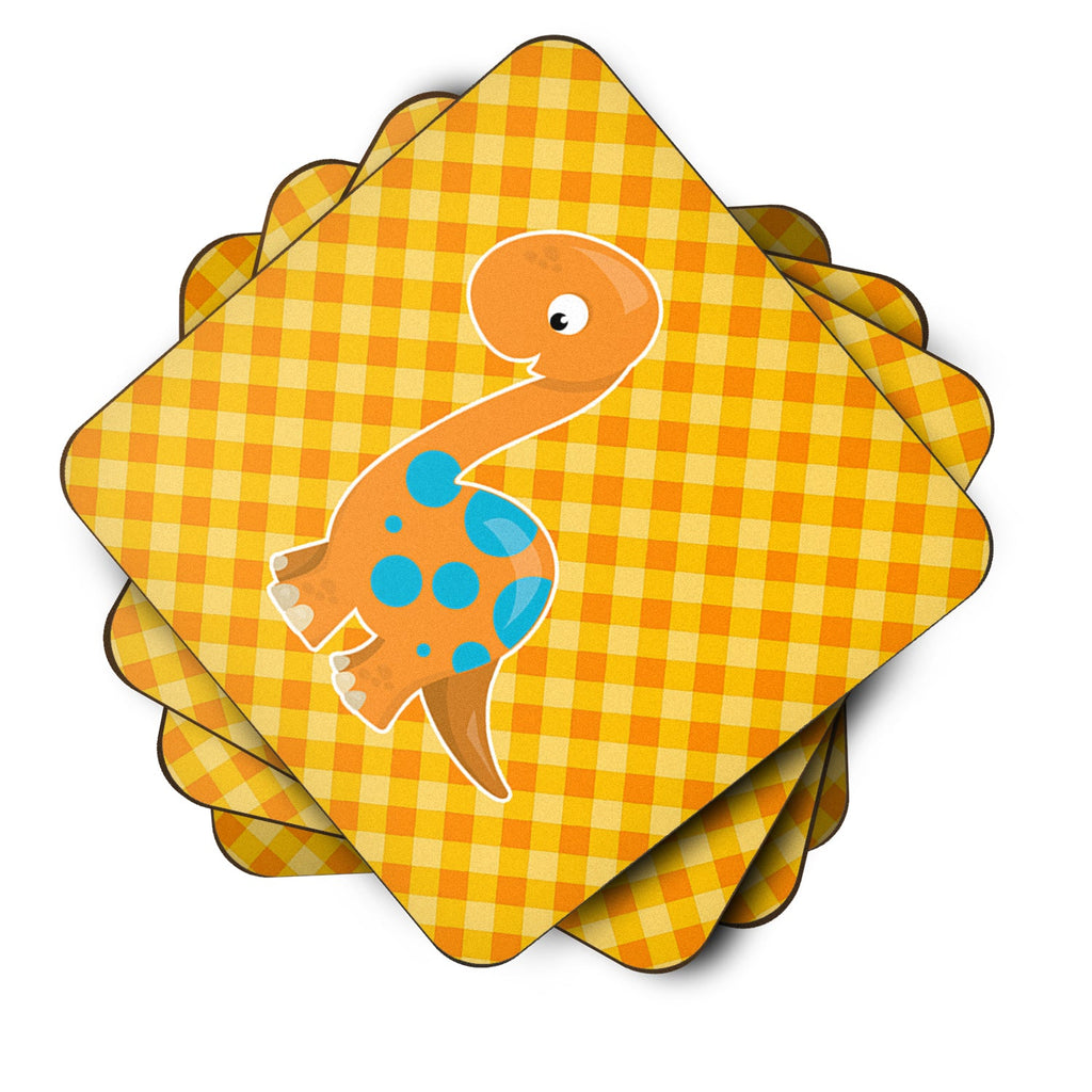 Brontosaurus Dinosaur Foam Coasters Set of 4 Cup Coasters for Indoor Outdoor, Tabletop Protection, Anti Slip, Mouse pad Material