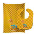 Brontosaurus Dinosaur Baby Bib & Burp Cloth Easy-Clean Baby Bib Baby Feeding Accessory Baby Mealtime Essential