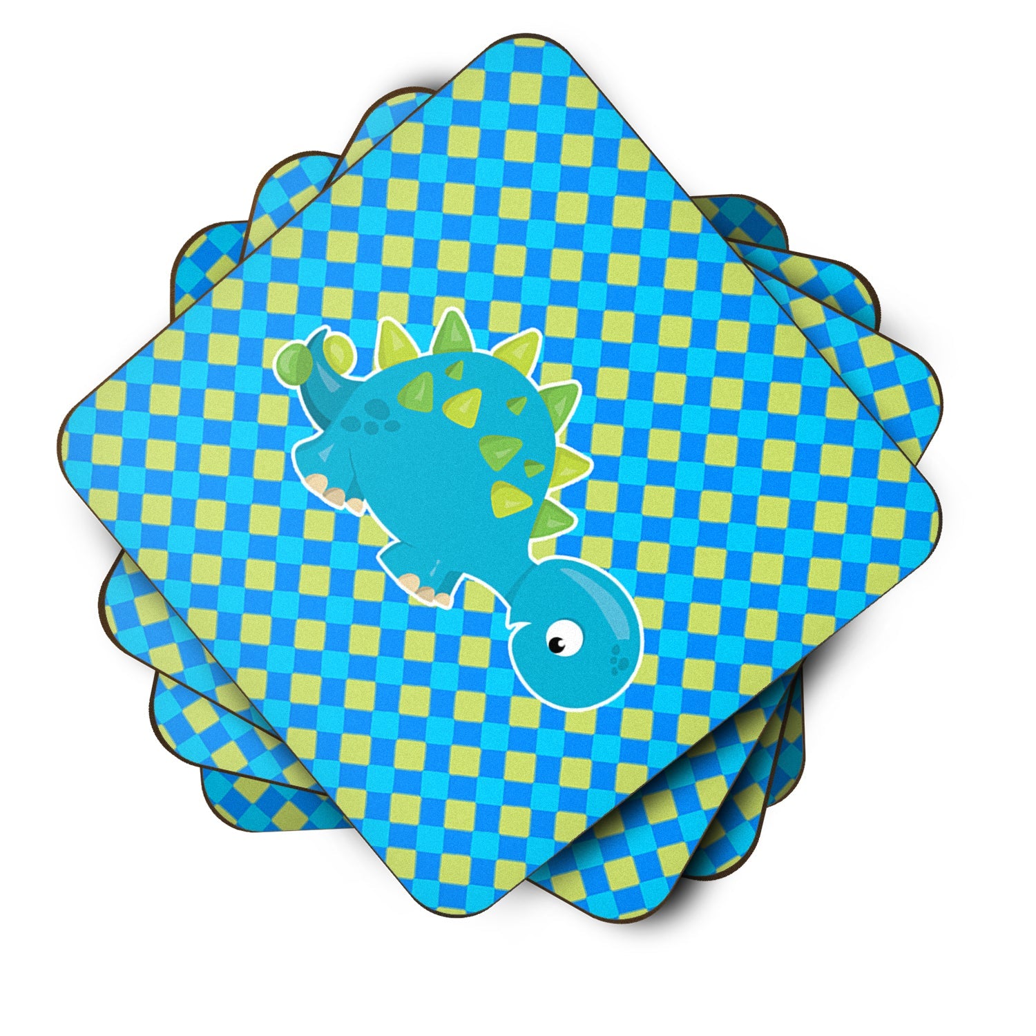 Stegosaurus Dinosaur Foam Coasters Set of 4 Cup Coasters for Indoor Outdoor, Tabletop Protection, Anti Slip, Mouse pad Material