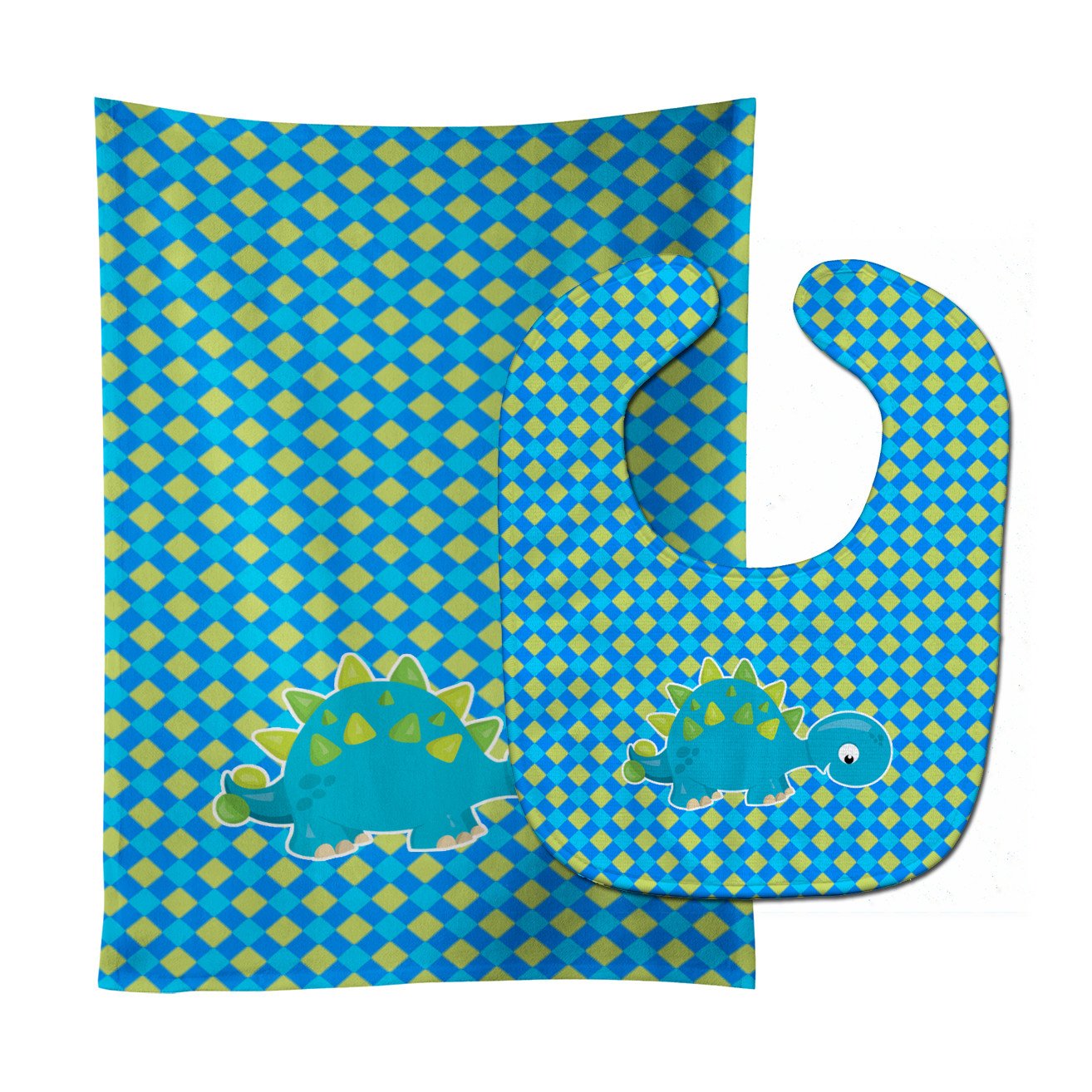Stegosaurus Dinosaur Baby Bib & Burp Cloth Easy-Clean Baby Bib Baby Feeding Accessory Baby Mealtime Essential