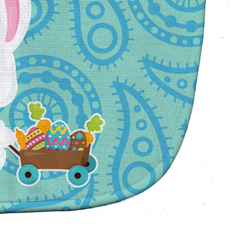 Easter Rabbit Paisley Blue Baby Bib Easy-Clean Baby Bib Baby Feeding Accessory Baby Mealtime Essential, 10 x 13, Multicolor