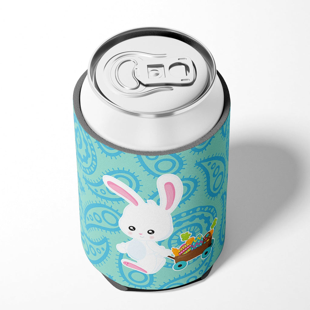 Easter Rabbit Paisley Blue Can or Bottle Hugger Cooler Sleeve for Standard 12 oz Cans, Insulated Foam Beer & Soda Can Hugger Reusable