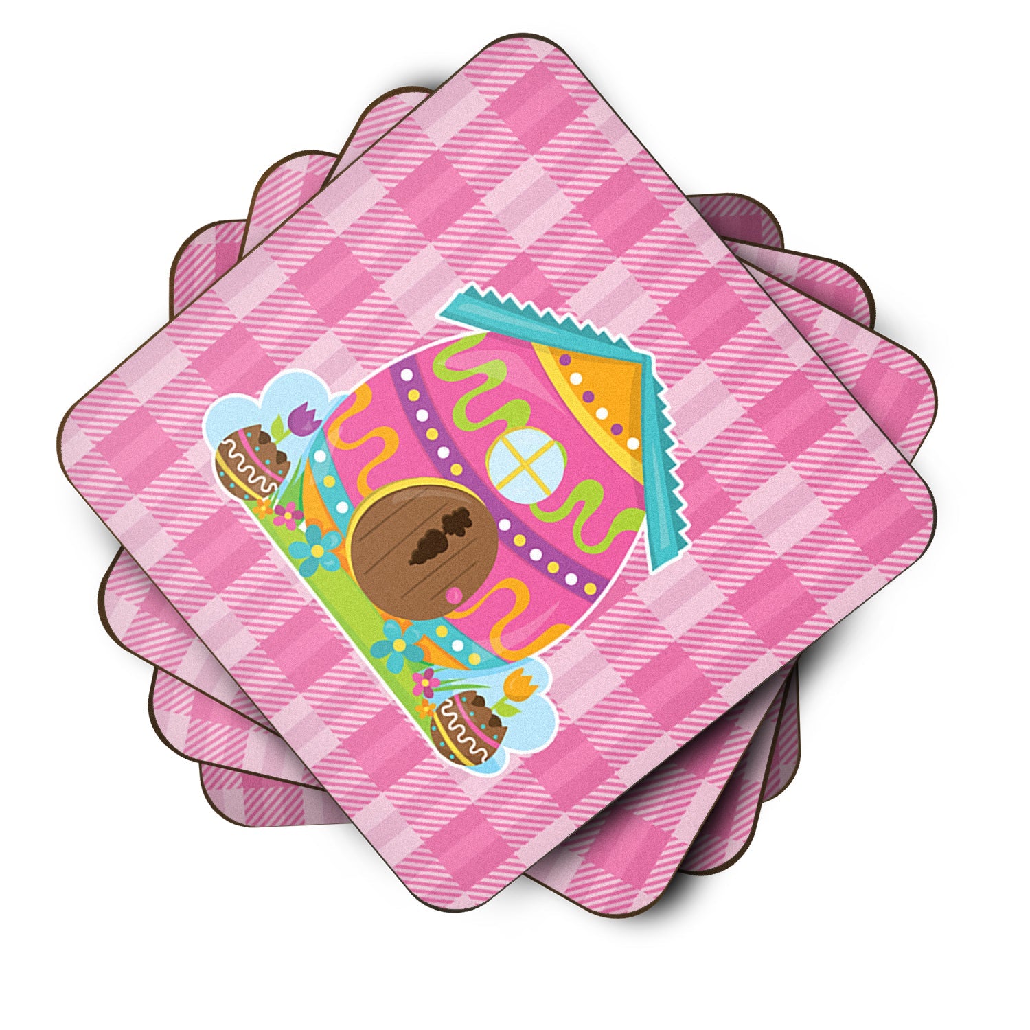 Easter Rabbit's House Foam Coasters Set of 4 Cup Coasters for Indoor Outdoor, Tabletop Protection, Anti Slip, Mouse pad Material