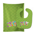 Happy Easter Green Quatrafoil Baby Bib & Burp Cloth Easy-Clean Baby Bib Baby Feeding Accessory Baby Mealtime Essential