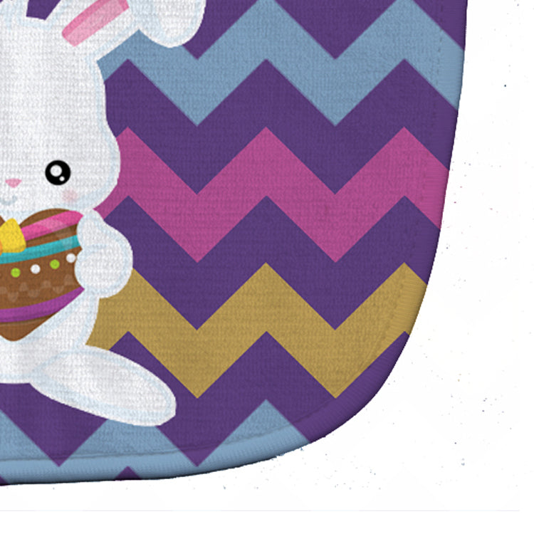 Easter Rabbit with Chocolate Heart Baby Bib Easy-Clean Baby Bib Baby Feeding Accessory Baby Mealtime Essential, 10 x 13, Multicolor